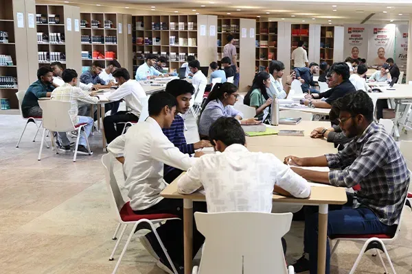 Students studying in the library